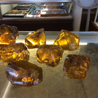 Amber Yellow Slag Glass Cullet Lot 10 Pc 6 Lbs. Aquarium Rock Stone Landscaping Art Supplies FREE SHIP