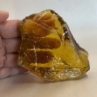 Amber Yellow, 9.1 oz, Slag Glass Cullet, Landscaping, Aquarium Rock, Sorcerer Stone, Sun Catcher, Garden, Art, FREE SHIP