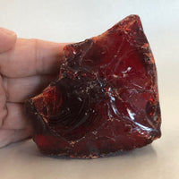 Blood Red, 9 oz, Aquarium Rock, Slag Glass Rock, Slag Glass Cullet, Red Glass, Sorcerer Stone, Garden, FREE SHIP