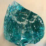 Lot of 2 Pc Teal Slag Glass Cullet 9# Aquarium Rock Landscaping Sorcerer Stone Garden Art FREE SHIP