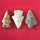 6232 Lot of 3 Arrowheads Native American Relic Artifact Missouri Stone Chert Novaculite Indian FREE SHIP