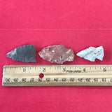 6237 Lot of 3 Arrowheads Native American Relic Artifact Mississippi Indian Stone Chert Novaculite Archaic Woodland FREE SHIP