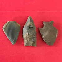 6238 Lot of 3 Arrowheads Native American Relic Artifact Illinois Indian Stone Chert Novaculite Archaic Woodland FREE SHIP