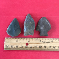 6238 Lot of 3 Arrowheads Native American Relic Artifact Illinois Indian Stone Chert Novaculite Archaic Woodland FREE SHIP