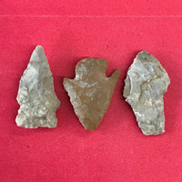6239 Lot of 3 Arrowheads Native American Artifact Relic Missouri Indian Stone Chert Novaculite Archaic Woodland FREE SHIP