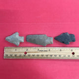 6317 Lot of 3 Arrowheads Illinois Native American Relic Artifact Archaic Prehistoric Authentic FREE SHIP