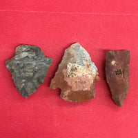 6318 Lot of 3 Arrowheads Native American Arkansas Archaic Relic Artifact Prehistoric Authentic FREE SHIP