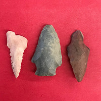 6320 Lot of 3 Arrowheads Native American Indian Missouri Relic Artifact Authentic Archaic FREE SHIP