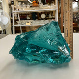 Teal 7.25# Aquarium Rock Slag Glass Cullet Sorcerer Stone Landscaping Sun Catcher Garden FREE SHIP