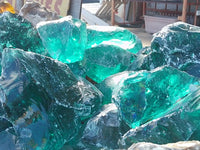 READ Dark Teal Lot 7# Slag Glass Cullet Sorcerer Stone Garden Landscaping Aquarium Sea Glass FREE SHIP