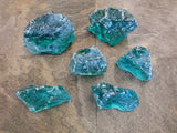 READ Dark Teal Lot 7# Slag Glass Cullet Sorcerer Stone Garden Landscaping Aquarium Sea Glass FREE SHIP