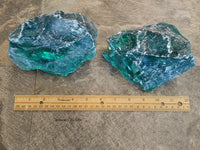 READ Dark Teal Lot 7# Slag Glass Cullet Sorcerer Stone Garden Landscaping Aquarium Sea Glass FREE SHIP