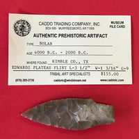 5593* Nolan Point Arrowhead Native American Relic Texas Indian Artifact Flint Authentic Prehistoric FREE SHIP