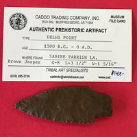 5599* Delhi Point Arrowhead Native American Louisiana Relic Indian Artifact Jasper Authentic Prehistoric FREE SHIP