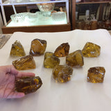 Amber Yellow Slag Glass Cullet Lot 10 Pc 6 Lbs. Aquarium Rock Stone Landscaping Art Supplies FREE SHIP