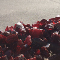 Blood Red Lot 5 lbs. Slag Glass Cullet Landscaping Rock Sorcerer Stone Art Glass Sun Catcher FREE SHIPPING