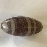 Shiva Lingam Stone Quartz Brown Gray Elliptical Polished India 2" Long Healing FREE SHIP