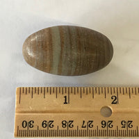 Shiva Lingam Stone India Quartz Brown Blue Polished Elliptical Healing 1 7/8" Long FREE SHIP