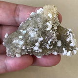 White Adularia Yellow Fluorite Mineral Specimen Display Crystals Gemmy Shiny 2.25" 70 Grams FREE SHIP