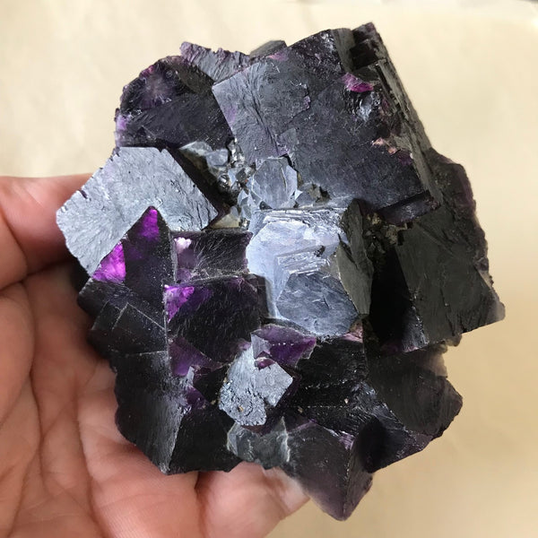 Galena Purple Fluorite Specimen Brown Crystals Dark Purple Silver Illinois 490 Grams 4" FREE SHIP