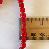 Red Glass Trade Beads Glass White Heart 1/4" Native American 22" Strand 3mm Hole FREE SHIP